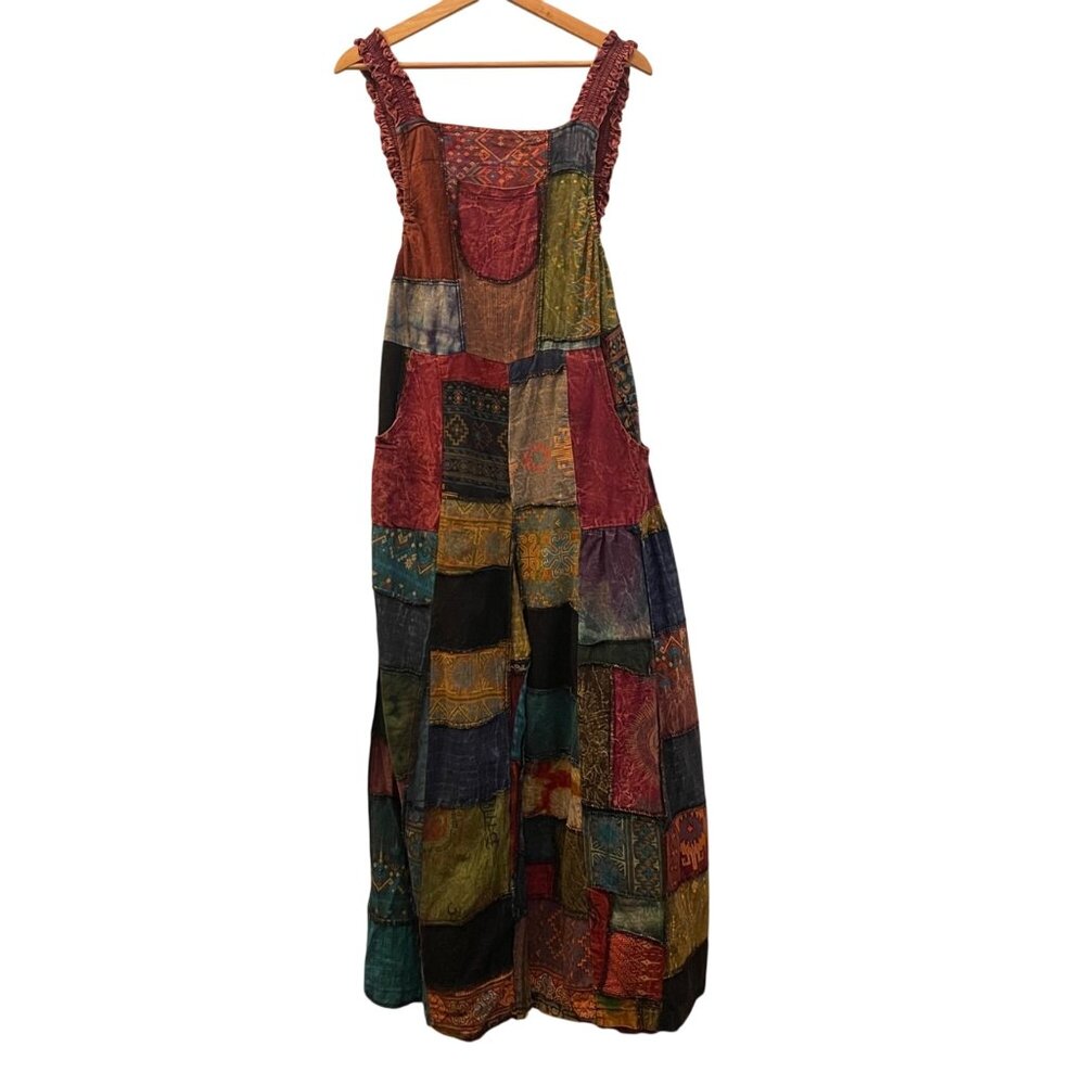 Kathmandu Imports Womens Boho Patchwork Jumpsuit Overalls Size OS Whimsigoth Y2K
